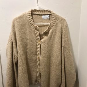ASOS oversized chunky beige cardigan.